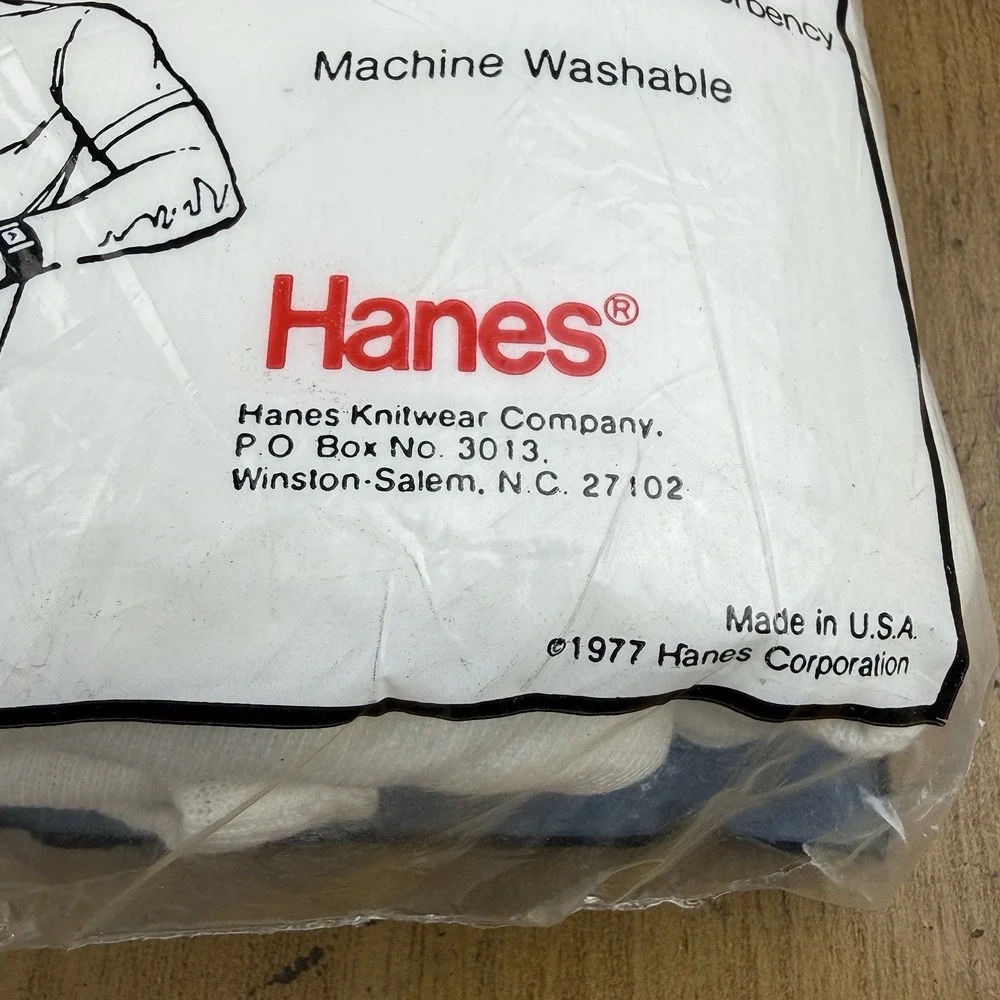 Vintage 1977 White‎ Hanes Briefs Waist 48 100% Cotton USA 3 Pk  New